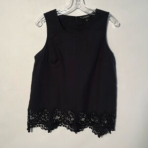 Banana Republic Black Cotton Sleeveless Shell Blouse
